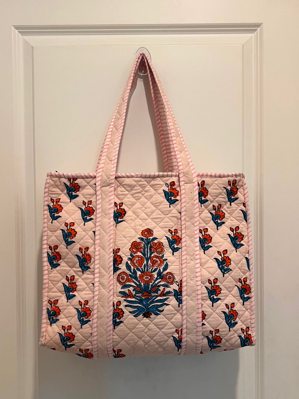 The Gul Bagh Quilted Tote – Blush Pink